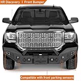 Hooke Road Discovery Front Bumper for 2016 2017 2018 GMC Sierra 1500 Pickup Truck, Rock Crawler Offroad Bumper with Winch Plate, Dring Mounts, License Plate Frame