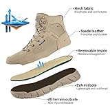 FREE SOLDIER Waterproof Hiking Work Boots Men's Tactical Boots 6 Inches Lightweight Military Boots Breathable Desert Boots (Tan, 9.5)