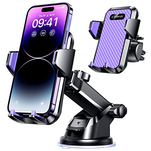 VANMASS 2025【Strongest & Military-Grade】Car Phone Mount【Patent & Safety Certs】Ultimate Cell Phone Holder Handsfree Stand for Dashboard Window Vent for iPhone 16 Pro Max 15 14 13 Samsung Android Truck
