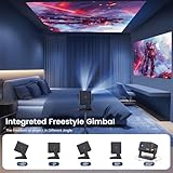 [Electric Focus] Mini Projector with WiFi and Bluetooth,1080P Portable Projector, iSinbox Outdoor Movie Projector for Bedroom/ Phone/ Laptop 200" Screen 15000LM Ceiling Projector Adjustable