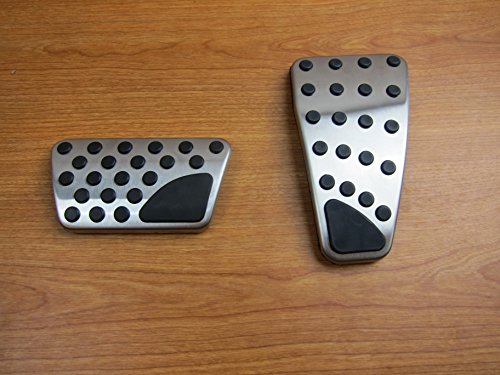 Mopar 82212138AB Pedal Kit Gas and Brake, Automatic Transmission without adjustable pedals, Bright Stainless Steel with Black Rubber Pads