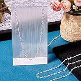 Pandahall 3.28 FT 925 Sterling Silver Heart Chains Silver Heart Link Chains 3x2.5x0.4mm Small Silver Filled Chains for Permanent Jewelry Making with Polishing Clothe & Velvet Bags