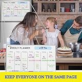 Magnetic Weekly Planner for Fridge - 17x12” Weekly Dry Erase Board Calendar for 2025 Schedules, Meals & Chores - Refrigerator Calendar with 4 Markers & Eraser by Quick Canary