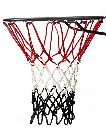 Ultra Heavy Duty Basketball Net | Official Regulation Size | Fits Indoor and Outdoor Hoop/Goal | Basketball Net Replacement for Official Regulation Size by Fandom Nets (Red/Black)
