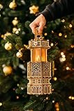 Wood Trick Antique Lantern Luminous LED 3D Wooden Puzzles for Adults and Kids to Build - 2-Mode Lighting - Engineering DIY Project Mechanical 3D Puzzle Model Kits for Adults