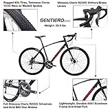 Tommaso Sentiero Sport Performance Aluminum Gravel Bike Shimano Claris 24 Speeds Road Bicycle Men Road Bikes For Men Bike Men Women Sport Bike Speed Bike Racing Bike Adult Bike City Bike - Medium 56cm