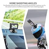 Taisioner Flexible Adhesive Chin Helmet Sticky Mount Compatible with Insta360 X4/X3/X2 GO 2/3/S GoPro Action Camera Hero 12/11/10/9/8 Snowboard Surfboard Accessory Mount Kit (3 PCS)