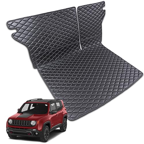 7DEEKEI for 2016-2024 Jeep Renegade Trunk Mat and Rear Backrest Mat Cargo Liners All Weather Anti-Slip Accessorie