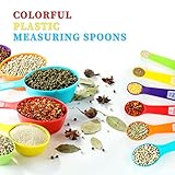 12PCS Measuring Cups, Little Cook Colorful Measuring Cups and Spoons Set, Stackable Measuring Spoons, Nesting Plastic Measuring Cup, kitchen Measuring Set for Baking & Cooking (6+6, Multi Colors)