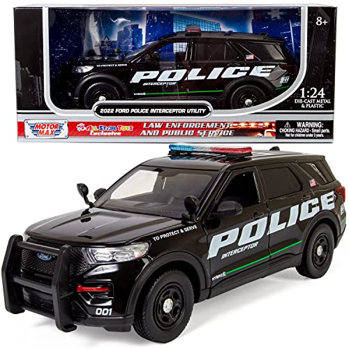 All Star Toys 2022 Ford Explorer Police Interceptor Utility Promo 1:24 Diecast Model Car Exclusive Motormax 76992