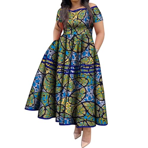 Afrilisco African Dresses for Women Wedding Dress Ankara Dashiki Party Outfits Elegant Lady African Evening Clothing