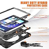 FONREST Rugged Case for Xiaomi-Pad-6 / MiPad-6-Pro 11 inch 2023 w/Stylus Holder & Kickstand, Portable Heavy Duty Hybrid Shock-Proof Cover with 360° Rotatable Handle, Shoulder Strap (Black)