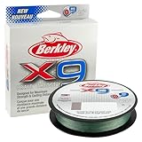 Berkley x9 Braid Superline, Low-Vis Green, 15lb test | 31 lbC | 14.2kg, 328yd | 300m Fishing Line, Suitable for Freshwater and Saltwater Environments