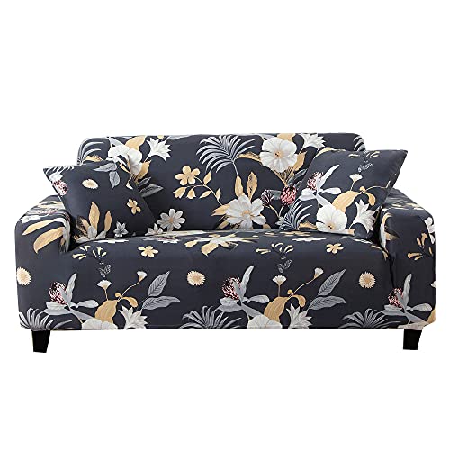 HOOBUY Printed Sofa Cover Stretch Couch Covers Sofa Slipcovers for 3 Cushion Couch with Two Free Pillow Case (US-HXMY, 3 Seater/Large 2 Seater)