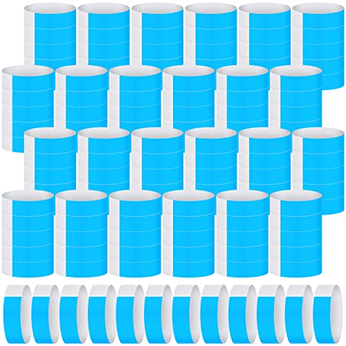 Tudomro 2400 Pack Neon Paper Wristbands Bulk - Waterproof, Lightweight, Adhesive - Concert, Events, Party for Hand Wrist Arm Identification(Blue)