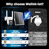 wellnk-iot 4G LTE Cellular Security Camera with 360-Day Unlimited Data, Non-WiFi U.S. Local SIM&Micro SD Card, Solar Powered, Remote Access, Auto Human Tracking