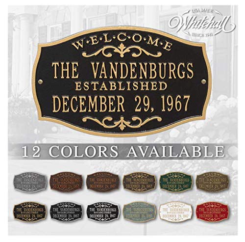 Whitehall™ Custom house plaque. Display your Family Name and EST. Date. Made in the USA. BEWARE OF IMPORT IMITATIONS. Made from solid metal