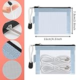 Classycoo Mini Zipper Mesh Bags 5 Pack, 3" x 4.3" Nylon Small Zipper Mesh Pouch Key Holder, Coin Purse, Card Holder, Portable Travel Makeup Cosmetic Mesh Zipper Bags for Lipstick, Earphone, Credit Car