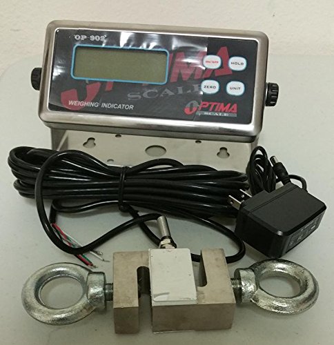 Crane Scale 500 Lb X 0.02 Lb with S Type Load Cell ST-500 with Digital Indicator 2 Eye Bolts and 20' Cable,New with Certificate of Calibration