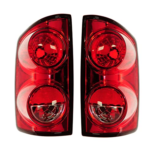TRQ 2 Piece Driver & Passenger Side Tail Light Assembly Set Compatible with 2007-2008 Dodge Ram 1500 2007-2009 Ram 2500 Ram 3500 CH2800165 CH2801165