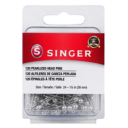 Singer Pearlized Ball Head Straight Pins, Size 24, 120-Count