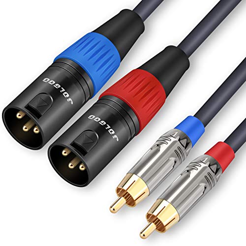 JOLGOO RCA to XLR HiFi Audio Cable - 2 RCA to 2 XLR, 3.3 Feet, 4N OFC Wire for Amplifier, Mixer, Microphone