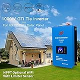 Marsrock 1000W Grid Tie Solar Inverter with Power Limiter LCD Dispay Converts 45-90V DC to 110V/240V AC Auto Switch Perfectly Suitable for US Standard 1/2 Phase Grid