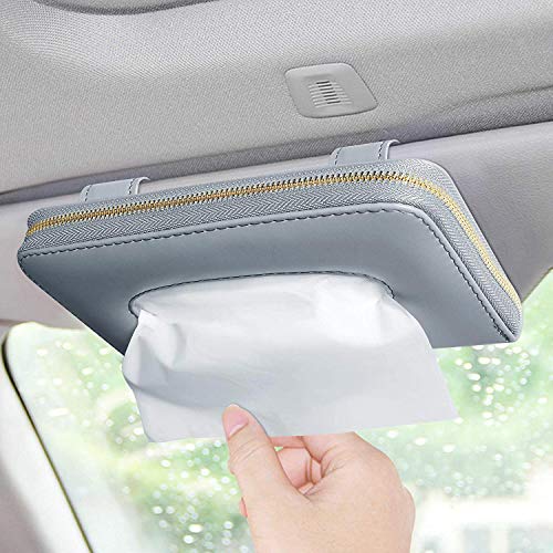 Car Tissue Box, Car Visor Tissue Holder, Car Tissue Holder, Premium Tissue case Holder for car (Gray)