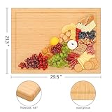 YUHFERA Stove Cover Board for Gas Stovetop - Raised Cutting Board with Legs and Juice Grooves, Adjustable Noodle Board Stove Cover for RV Stove Top (29.52"x21.65")