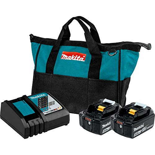 Makita BL1850BDC2 18V LXT® Lithium-Ion Battery and Rapid Optimum Charger Starter Pack (5.0Ah)