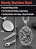 FaithHeart Saint Michael Oval Necklace Stainless Steel Religious Protector Pendant Archangel Jewelry Catholic Gifts for Men Male