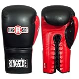 Ringside Lace IMF Tech Boxing Training Sparring Gloves Black, 16 OZ