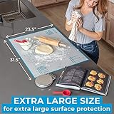 XXL SIZE Silicone Pastry Mat For Rolling Dough Non Slip Extra Large - 23,5'' x 31,5'' Dough Mat for Rolling - Rolling Mat For Dough with Measurements - Nonstick Fondant Mat - Large Silicone Baking Mat