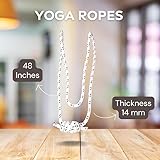 Hana Yog Iyengar Ropes White Cotton Versatile Strength Iyanger Yoga Wall Ropes for Balanced Practice (White, 14mm Long)