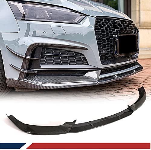 Carbon Fiber Front Bumper Lip for Audi S5 A5 B9 Sline 2017-2019 2-Door 4-Door Front Bumper Lip Chin Spoiler Body Kits Factory Outlet (Without splitters)