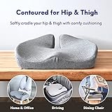 Cushion Lab Patented Pressure Relief Seat Cushion for Long Sitting Hours on Office & Home Chair - Extra-Dense Memory Foam for Soft Support. Car Pad for Hip, Tailbone, Coccyx, Sciatica - Black