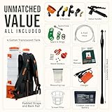 PetraTools Battery Powered Backpack Sprayer 4 Gallon - 6 Hours Long Battery Life & Padded Straps for Comfort - HD4000 Electric Backpack Garden Sprayer with 6 Spray Nozzles & 90PSI Adjustable Pressure