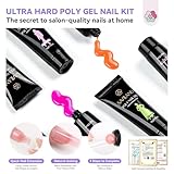 SAVILAND Poly Gel Nail Kit for Pretty Gift: 36 Colors Poly Gel Nail Kit Starter Kit Enrich Castor Oil VE Poly Nail Gel Kit with Slip Solution Mini U V Lamp for Quick Extension Nail Home DIY Beginner