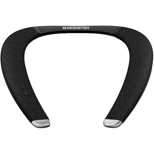 Monster Boomerang Petite Neckband Bluetooth Speakers, Neck Speaker with 15H Playtime, aptX High Fidelity 3D Stereo Sound, Low Latency, Built-in Mic, IPX5 Waterproof Wearable for Home Outdoor