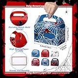 30 Pcs Spider Party Favor Boxes Spider Gifts Bags with Handles Gable Treat Boxes 6.3 x 3.23 x 3.74 Inches Spider Birthday Party Decoration Supplies Goodie Candy Bags for Party Favor, 6 Styles