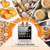 PSIIDAN Touch Screen Toaster 2 Slice, Stainless Steel Smart Digital Toasters with Single Slot Toasting, Memory Function, 5 Bread Types & 6 Shade Settings, 1.5" Toasters 2 Slice Wide Slot, 900W