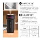 Car Diffuser Humidifier with Starry Sky Laser Lights Portable 300mL USB Powered Cool Mist Auto Shut-Off Quiet Perfect for Car Home Office Bedroom (Black)