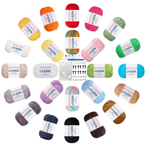 24 Beginner Yarn for Crocheting,Beginner Yarn