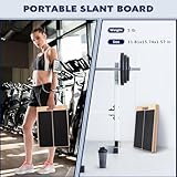 Portable Wooden Slant Board for Calf Stretching Squats Calf Stretcher Pilates Physical Therapy Equipment Adjustable Incline Board for Knees Ankle Heel Feet Leg