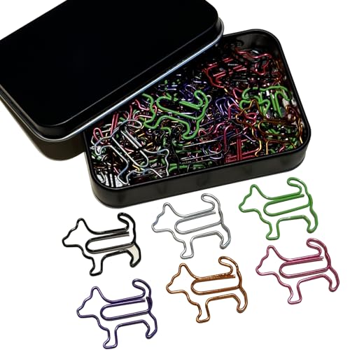 Cute Paper Clips, 60PCS Shiba Inu Dog Shaped Paper Clips Animal Bookmarks Clips, Assorted Colors, Fun Office Gifts for Women Men Coworkers Teachers Students Girls Boys, Back to School Supplies