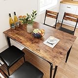 Dining Table for 4, Small Table and Chairs Set of 4, Square Dinette Set for 4, Dinner Table Set, 5 Piece Kitchen & Dining Room Sets for Small Space