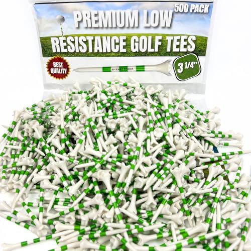 Against The Grain 500 Pack Plastic Golf Tees Bulk (3-1/4") Best Unbreakable Golf Tees for Men & Women – Premium Golf Ball Tees for Golf Drivers Reusable Plastic Tees