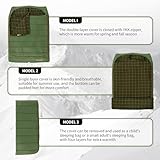 Naturehike 0 Degree Flannel Double Sleeping Bag with Pillows for Couples & Family, Doublewide Two Person Sleeping Bag for All Seasons Camping Hiking Backpacking, Dill Green