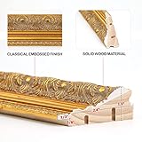 FOLKOR Vintage Gold Frame for 16x20 Canvas Paintings, 2.4” Wide DIY Wood Ornate Frame for Art Prints Landscape Family Portrait, Victorian Antique Gallery Wall Decor for Home Office (No Glass & Back)