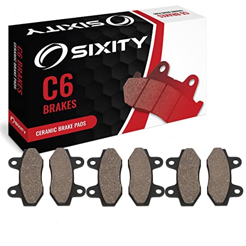 Sixity C6 Front Rear Ceramic Brake Pads compatible with Hyosung GV650 Aquila Pro 2012 Complete Set